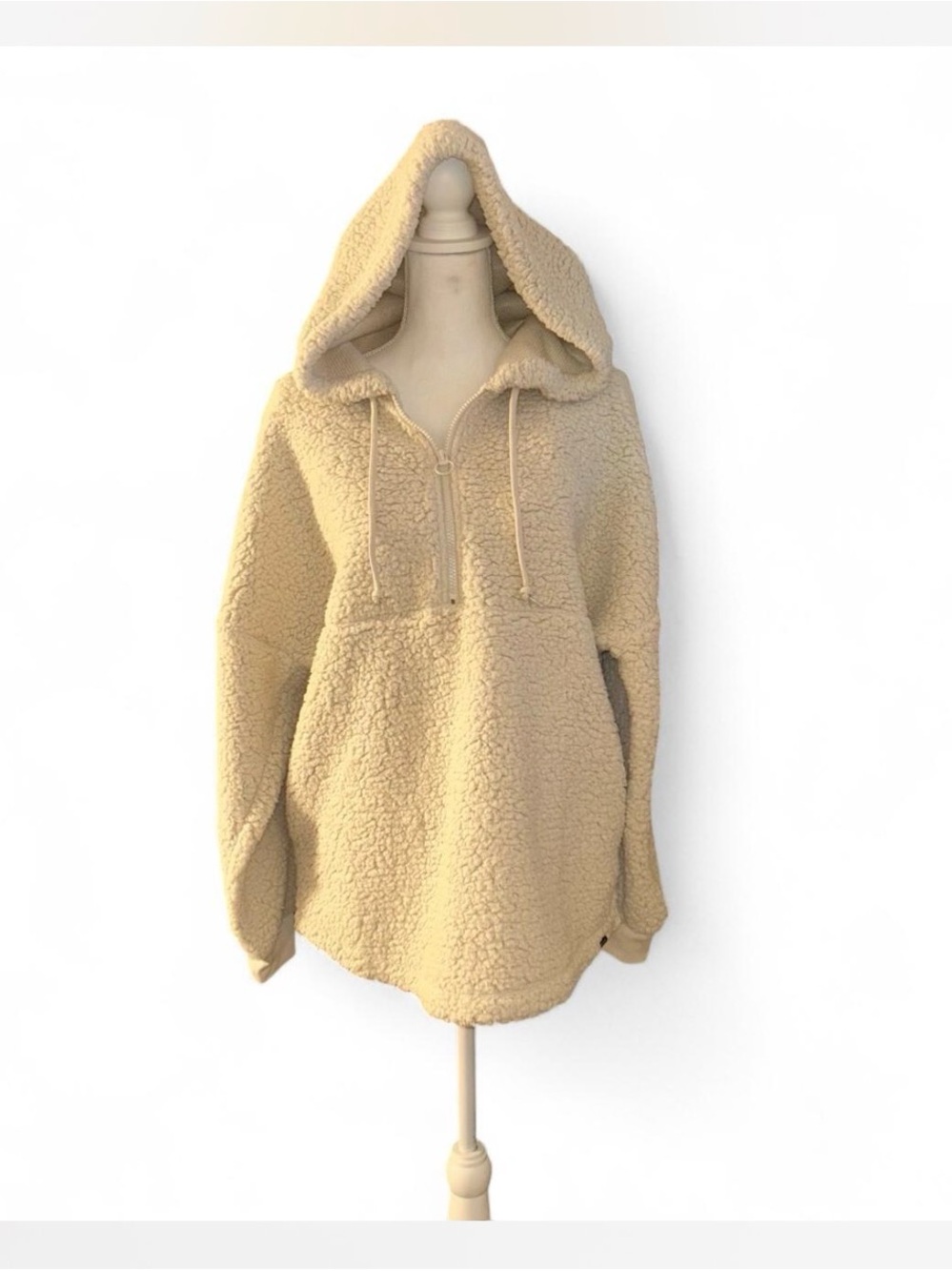Victoria's Secret Cream Sherpa Half-Zip Hoodie